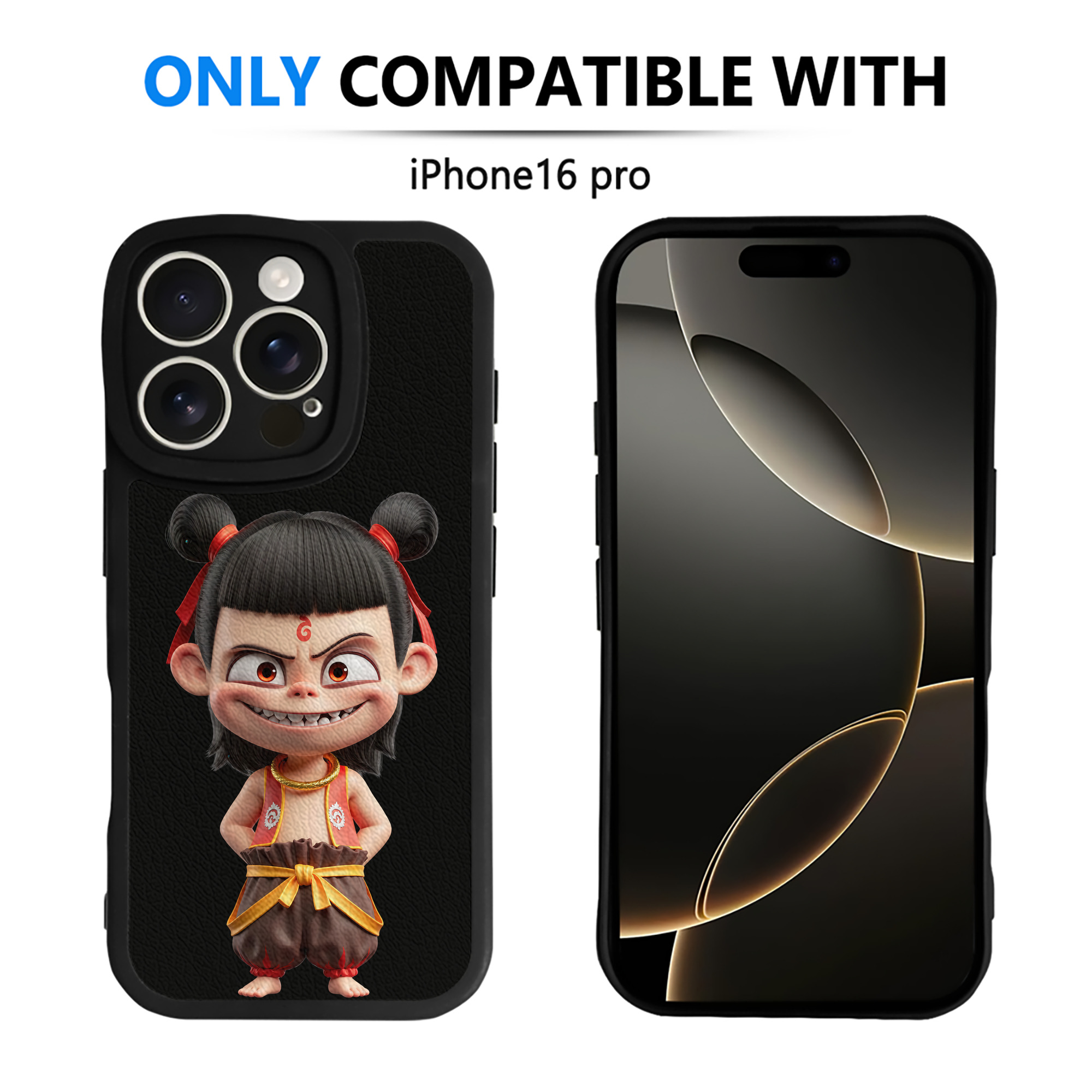 （画像用） Ne Zha 2 ナタ 魔童の大暴れ 【iPhone 16シリーズ対応】シリコンスマホケース（レザー調） 材質：シリコン